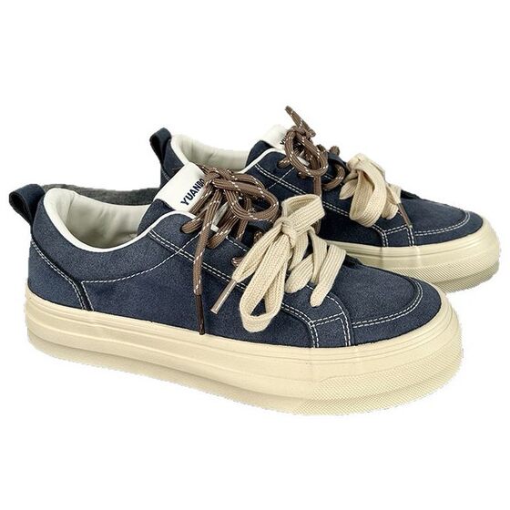 Thick-soled three-time vulcanized canvas shoes basic genuine leather fur men's skate shoes trendy versatile men's shoes trendy shoes