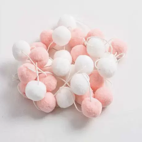 Hair ball string: Pink White
