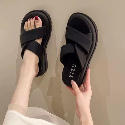 Slide platform, slippers, summer beach footwear, 2025 years
