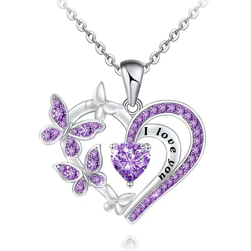 Pendant Necklace Classification Fashion Letter Heart Shape Butterfly Alloy Inlay Rhinestones Valentine's Day Mother's Day Women's Pendant Necklace
