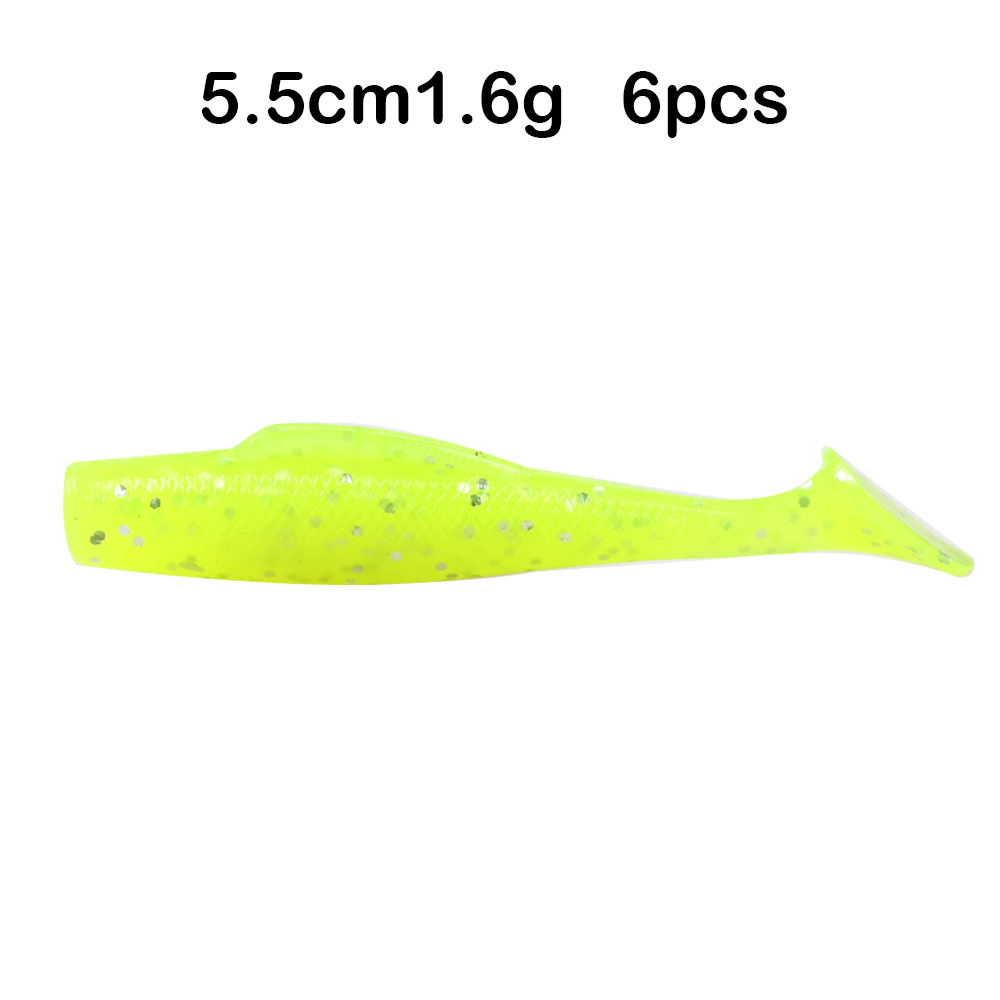 Small Paddle Tail Fishing Lure 55mm1.6g Soft Baits Fresh Water Bass Swimbait Tackle Gear