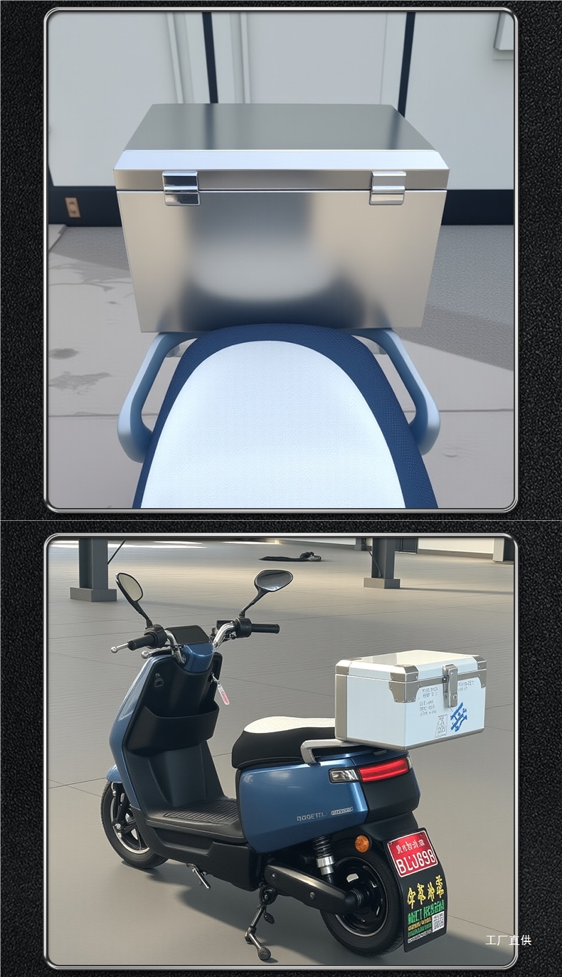 Motorcycle Electric Vehicle Rear Trunk 304 Stainless Steel Waterproof Delivery Box Universal Tool Peihui