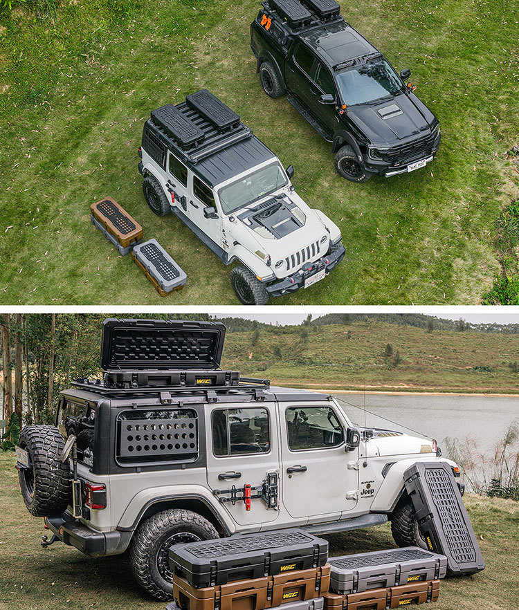 WEC equipment box, roof luggage box, outdoor tactical box, off-road modification, camping universal storage box, organizer box