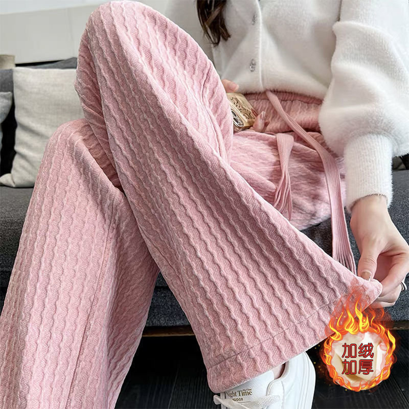 Pantalón de punto casual rosa