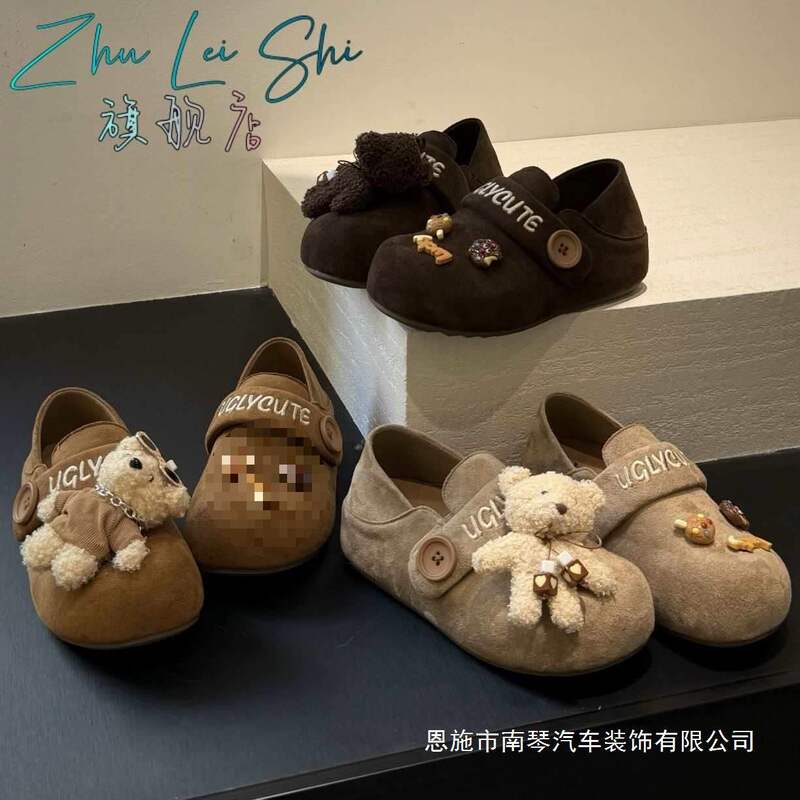 Retro Birkenstock Shoes for Women 2025 Autumn New Style Soft-Soled Outdoor Closed-Toe Cartoon Clogs Flat Full-Wrap Casual Slippers