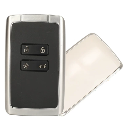 Suitable for Renault Correga 4 Health Smart Car Key Shell Silver/Black Border Black/White Bottom Cover Unlabeled Internal Milling Embryo (Car Keys) - silver-edge-white-back-shell