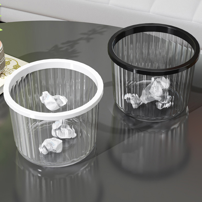 Transparent Trash Can for Home Use in Kitchen, Toilet, Bathroom, Large Capacity for Bedroom, Living Room, Office, with Press Ring Paper Basket Transparent Trash Can for Home Use in Kitchen, Toilet, Bathroom, Large Capacity for Bedroom, Living Room, Office, with Press Ring Paper Basket