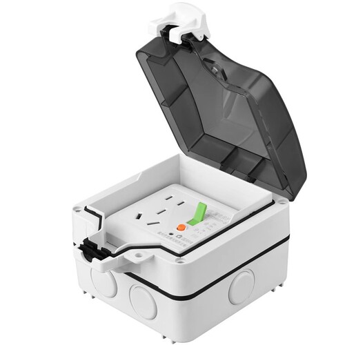 Surface-mounted outdoor waterproof socket new energy 16a charging pile distribution box outdoor air leakage protection rainproof box