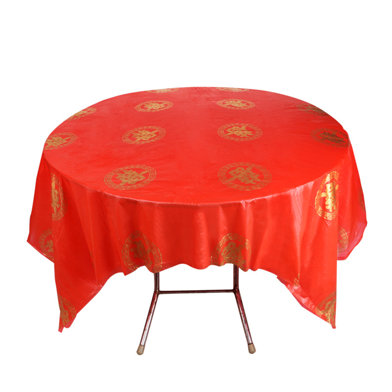 Disposable tablecloth plastic thickened tablecloth wedding banquet home table cloth round table rectangular square wholesale