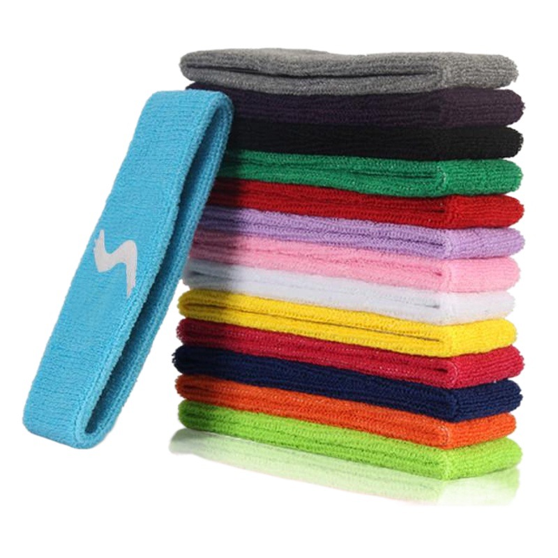 Diadema deportiva de poliéster y algodón, bandas para el cabello coloridas para hombres y mujeres, varios estilos disponibles, se puede añadir logotipo, venta al por mayor del fabricante. image 1