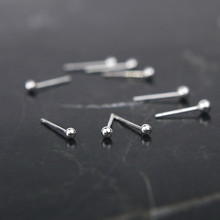 银圳S925纯银耳钉手工光面圆珠耳钉豆豆简约迷你小巧耳钉韩版耳饰