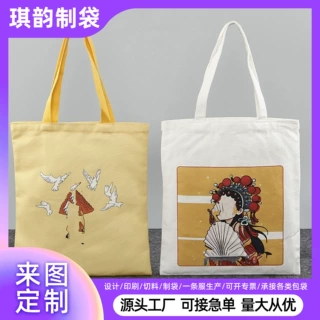 帆布袋订制托特包赛事感立体抽象派徽章书本暗扣雪花级加资料暗袋