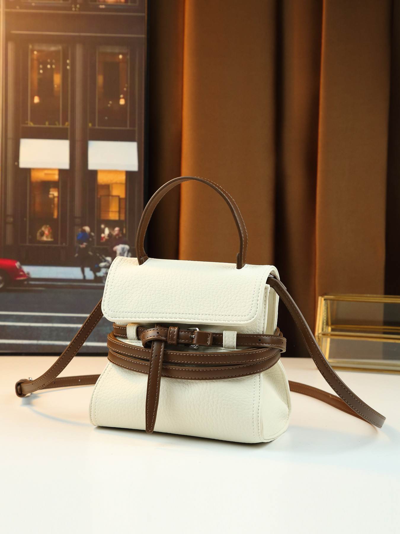 Damen Handtasche Aus Gewachstem Leder Als Umhängetasche Elegant_voghion.com