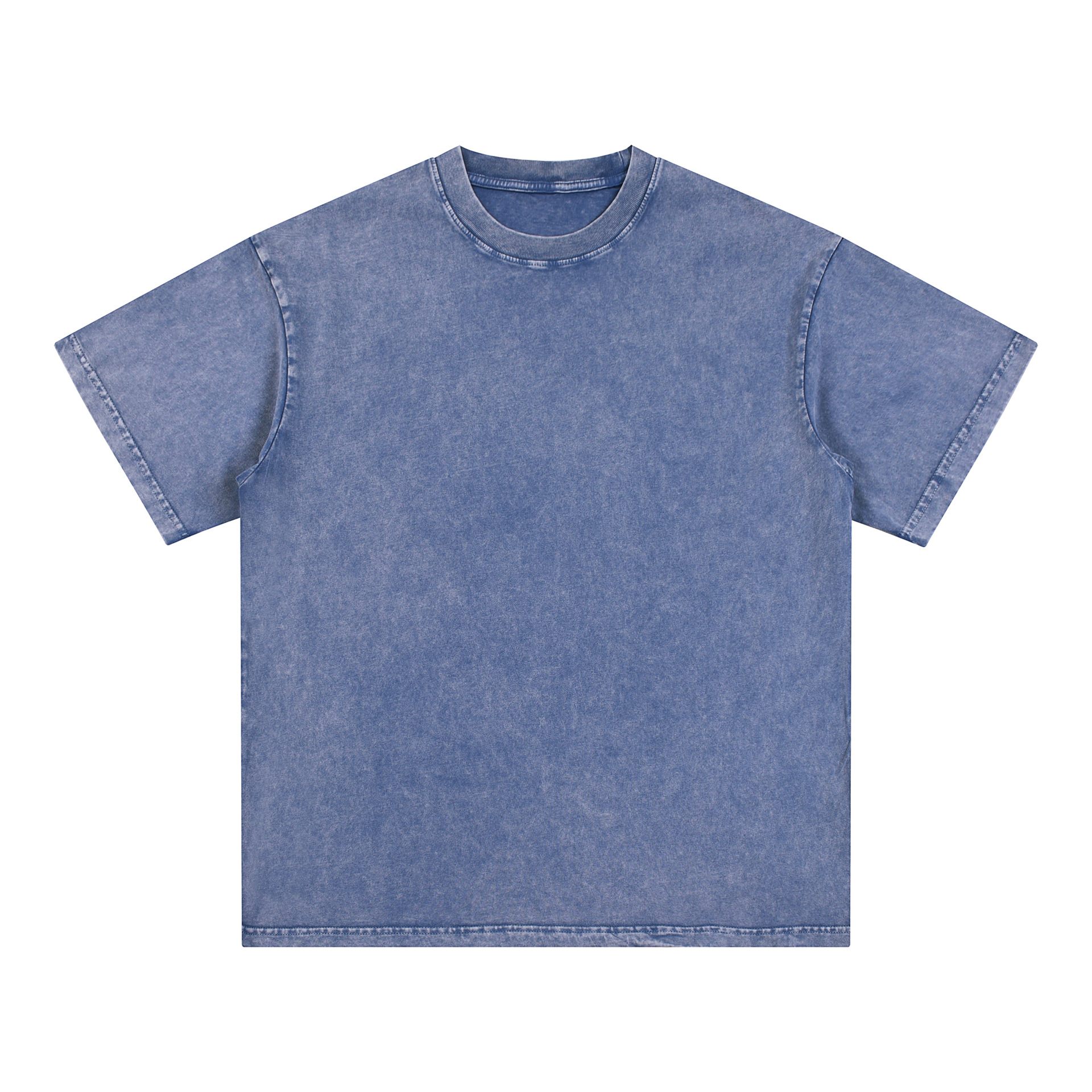 Transfronterizo europeo y americano pesado copo de nieve frito algodón retro lavado y viejo OVERSIZE camiseta de manga corta personalizada de marca de moda de bricolaje