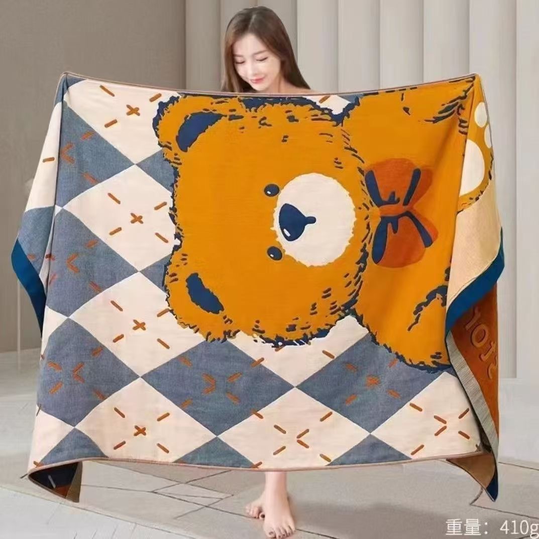 Gauze Bath Towel Pure Cotton Unisex Household Water-Absorbent Quick-Dry Oversized Towel Couple Bathrobe Wrap Shawl Cover Blanket
