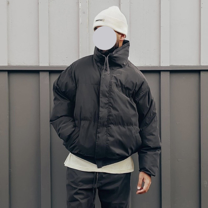 Productos originales de gama alta Essentials ropa de algodón acolchado cremallera collar de pie marca de moda Niebla High Street ropa de algodón acolchado Super gruesa Super caliente