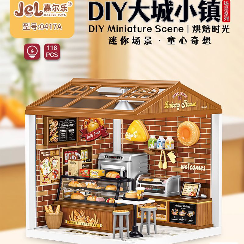 Puzzle de miniatura de la ciudad de Ayutthaya hecha a mano DIY luz cabaña juguetes para niños modelo de ladrillo regalo