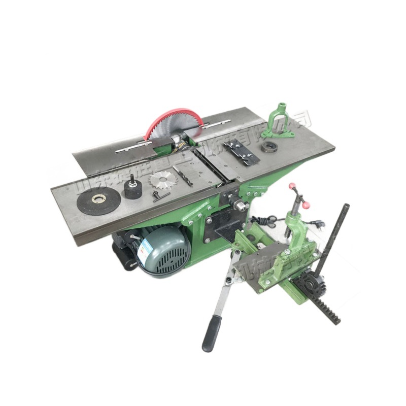 Máquina de perforación, corte y cepillado de escritorio, fábrica de madera pequeña, cepilladora de madera, cepilladora tres en uno para el hogar, cepilladora plana