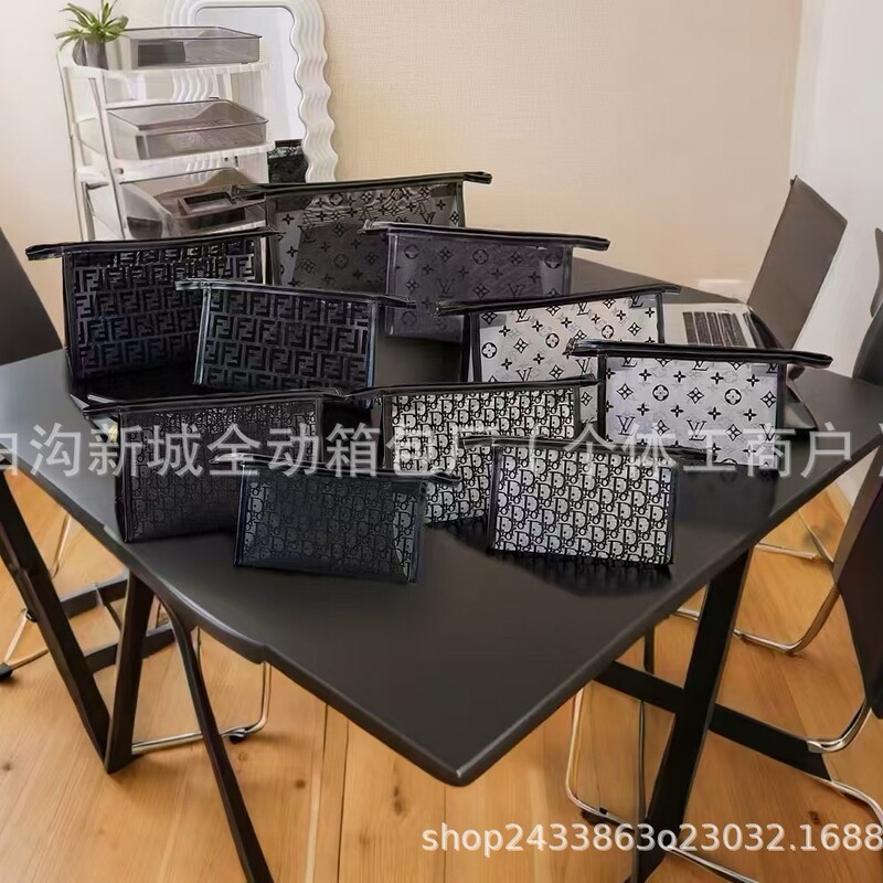 Cross-border Hot Trendy Brand Men's and Women's Large Capacity Daily Lightweight Toiletry Bag Hand Storage Travel Cosmetic Bag