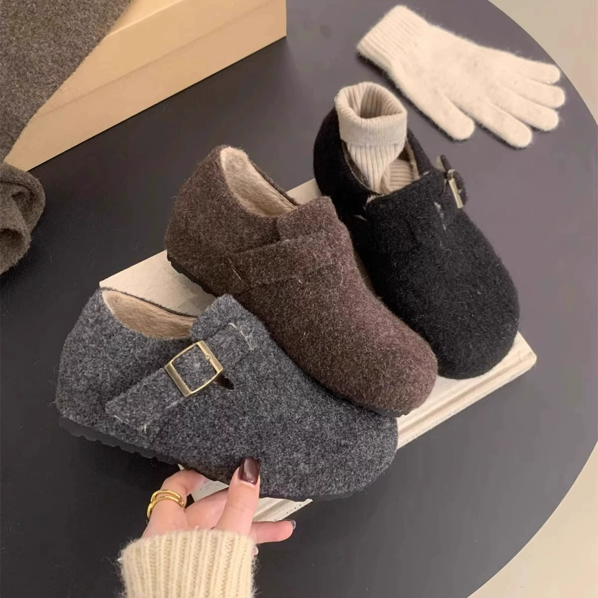 Плюшевая шерстяная обувь Birken для увеличения детской шерстяной обуви