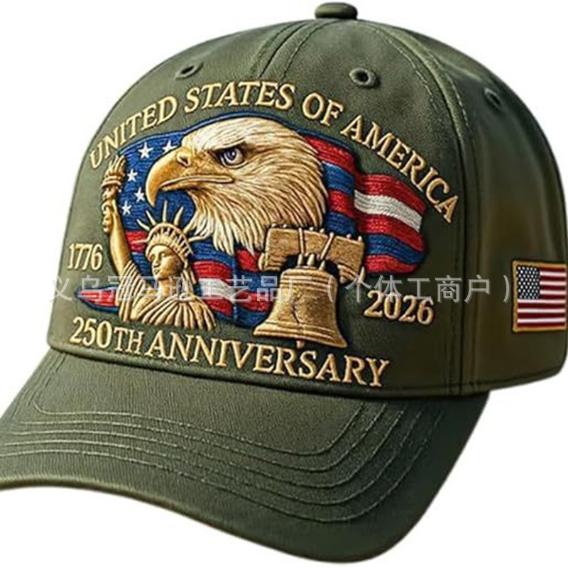 老鹰棒球帽250周年刺绣纪念帽南瓜鸭舌帽 250th Anniversary Cap|undefined