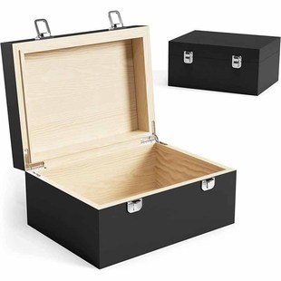 Household Square Storage Box Wood Color Black Tea Sundry Storage Box Flip-Top Gift Packaging Gift Box