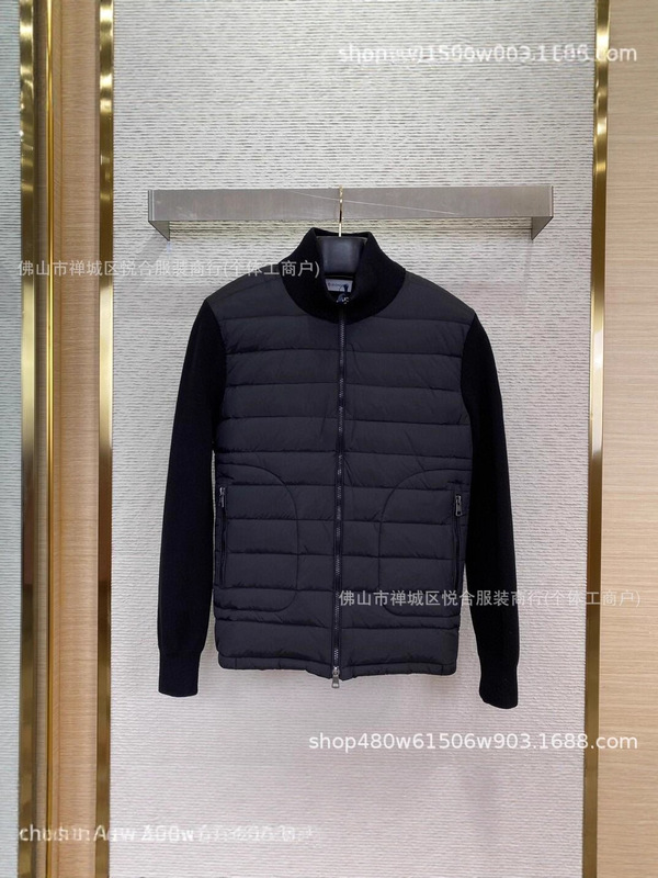 欧洲站外贸新款M家针织拼接羽绒服 现货立领休闲时尚男女同款外套|undefined