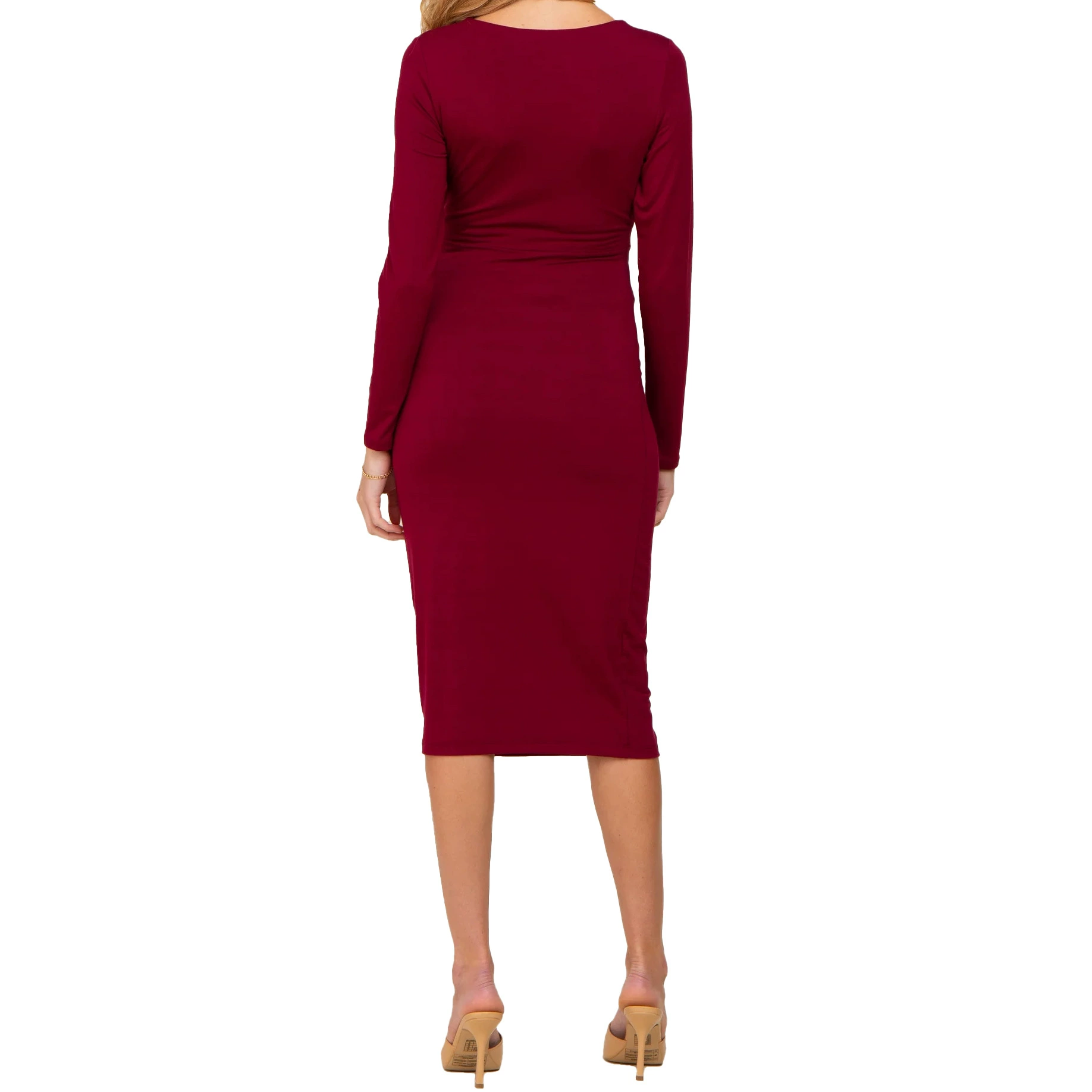 Long-sleeve, belt for pregnant, dress, direct factory sales, (Cross-border trading), square neckline