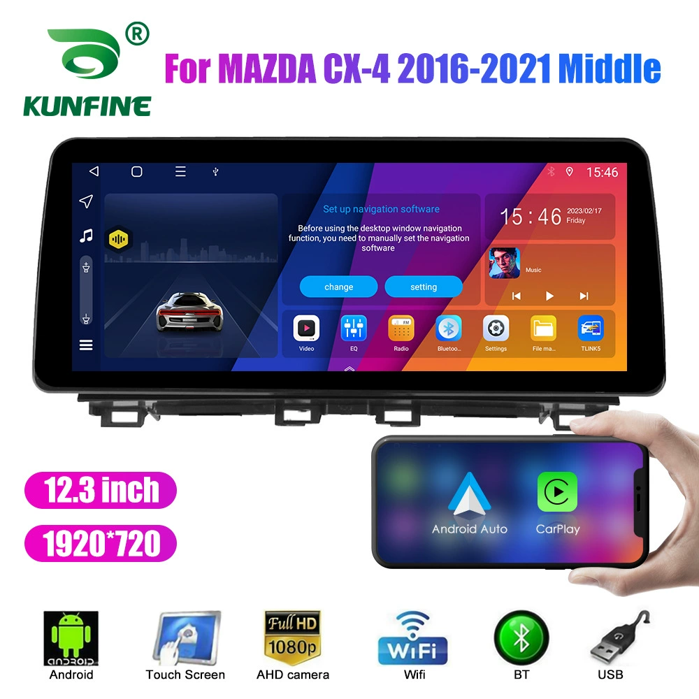 12,3 дюйма подходит для Mazda CX-4 черный QLED полноэкранная навигация на Android с функцией заднего вида, все-в-одном