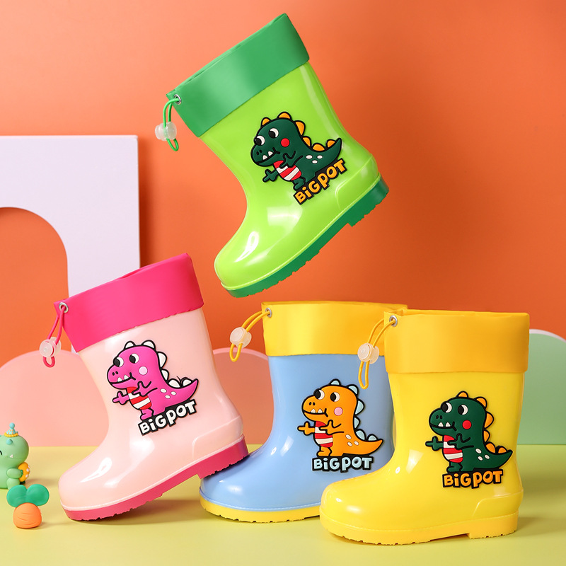 Cartoon Cute Color Matching Children's Rain Boots Waterproof Non-Slip Soft Bottom Kindergarten Boys and Girls Baby Rain Boots