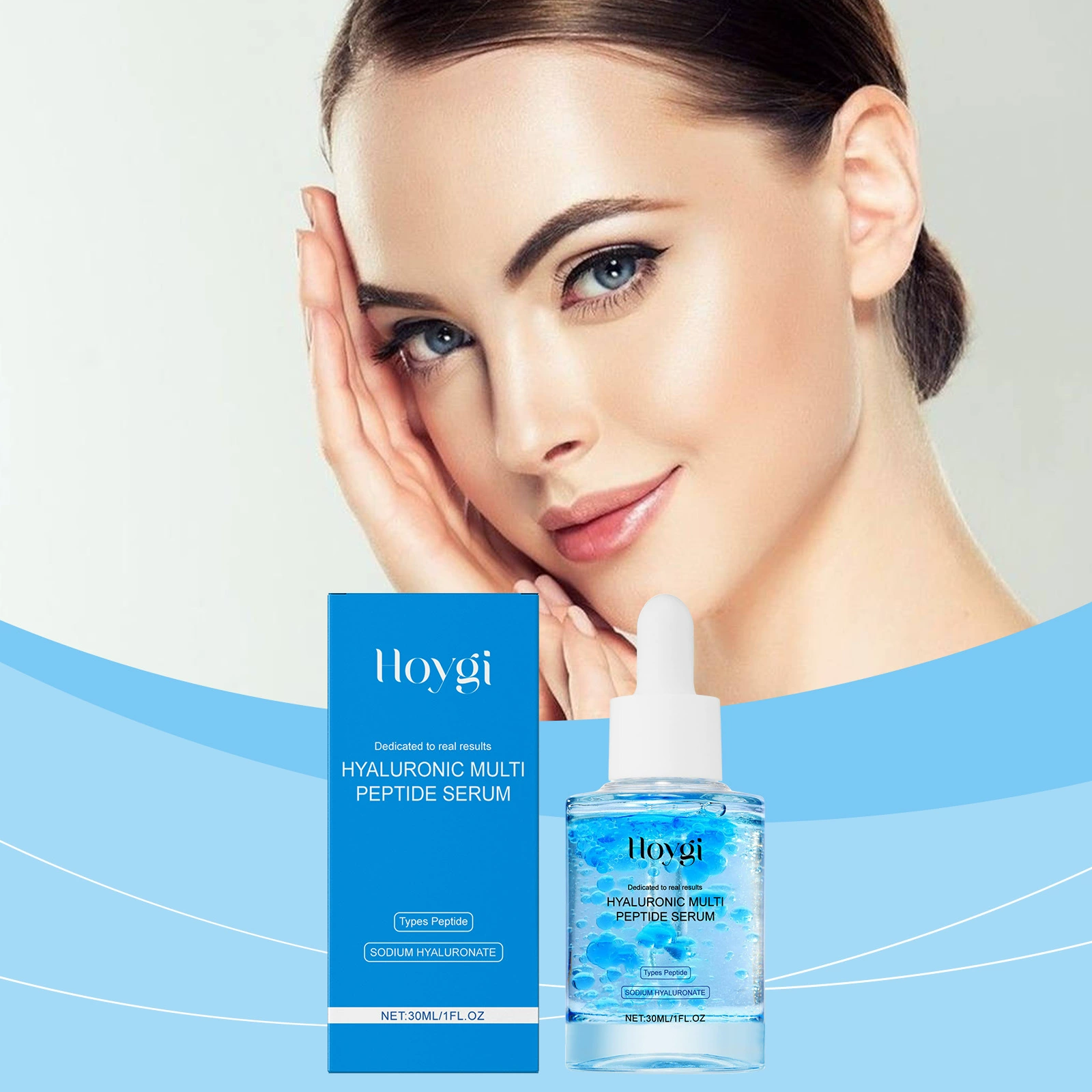 HOYGI Transparent soothing delicate shiny serum with hyaluronic acid for skin care for face