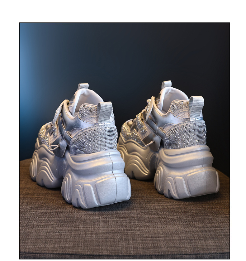 Giày sneaker nữ chunky đế dày độn cao bên trong HS569-3 kiểu mới mùa xuân — Màu trắng chi tiết 20