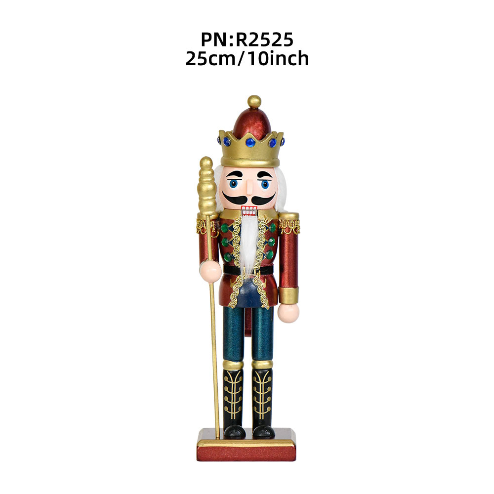 Inventario 10in estilo nórdico cascanueces decoraciones 25cm perlas adornos de Navidad nueces soldados marionetas