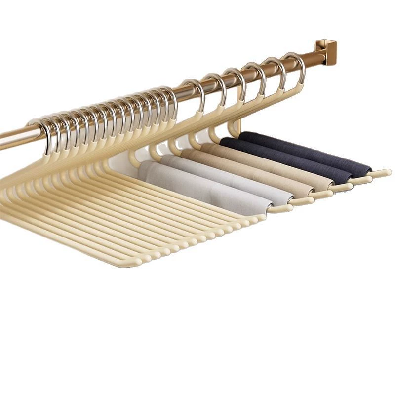 Trousers, non-slip hanger for home use, storage system