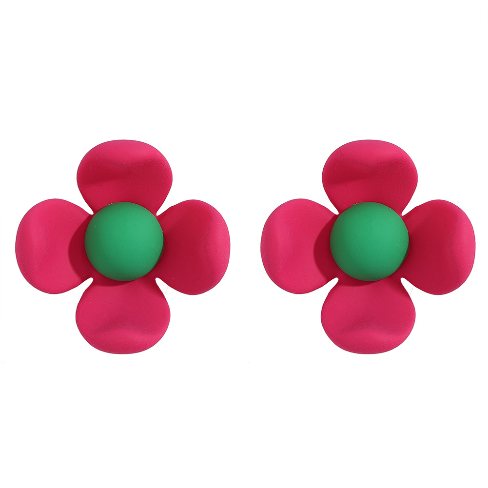 Korean Candy Color Flower Resin Earrings display picture 19