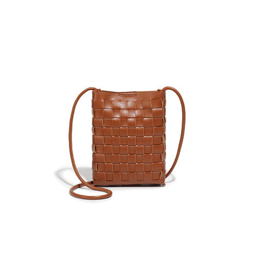 New fashionable woven women's bag simple shoulder bag casual trend mini mobile phone bag quality versatile crossbody bag