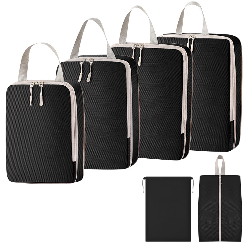 4 장 세트 + 번들 포켓 + 신발 가방 [6 장 블랙]]