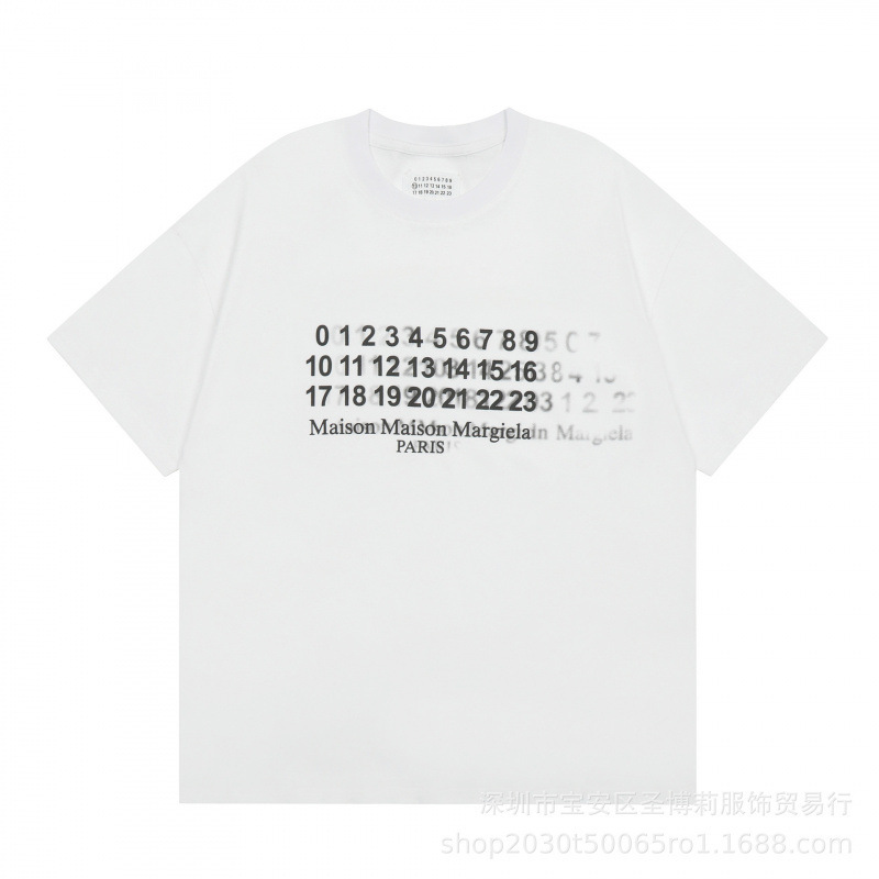 クロスボーダー メゾン マルジェラ マルジェラ デジタル プリント MM6 ピュアコットン 高品質 メンズ Tシャツ レディース 半袖 トレンド|undefined