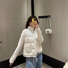 JMSHOP 白月光系列~私下很要穿！棉服毛织拼接外套