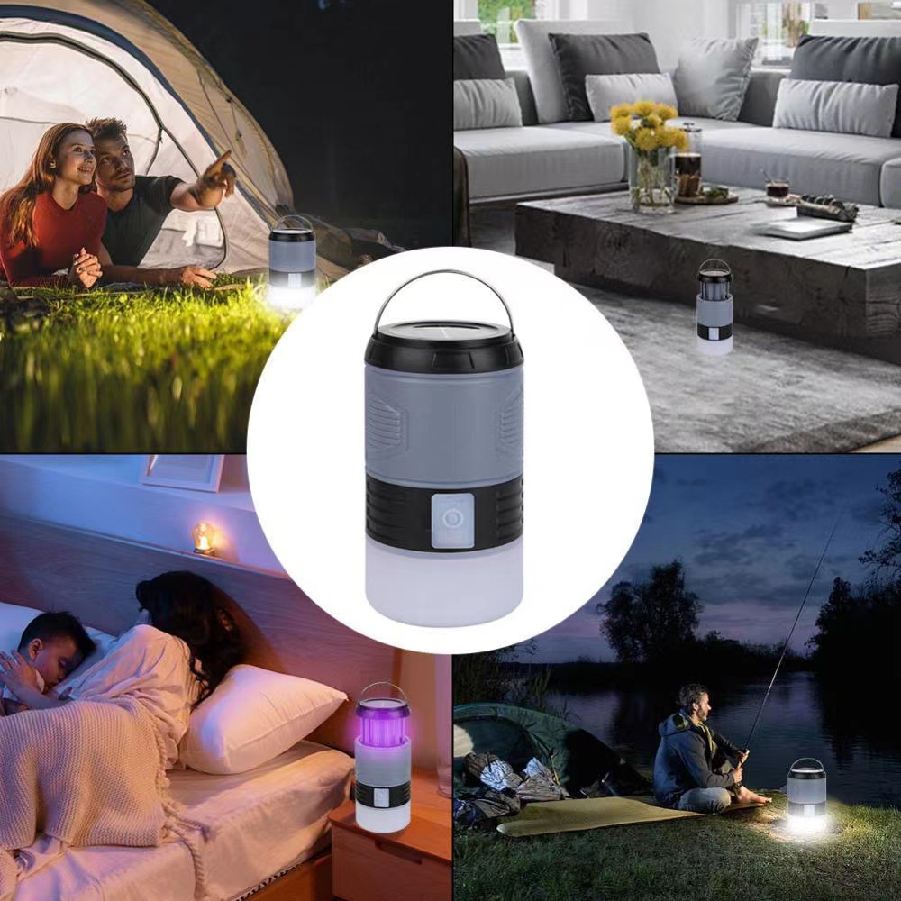 Nueva lámpara antimosquitos recargable solar multifuncional para exteriores Linterna impermeable Lámpara repelente de mosquitos para acampar Iluminación Lámpara para para acampar