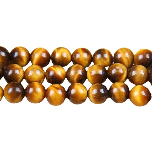 Natural crystal yellow tiger eye stone loose beads DIY jewelry accessories 8A yellow tiger eye semi-finished products wholesale