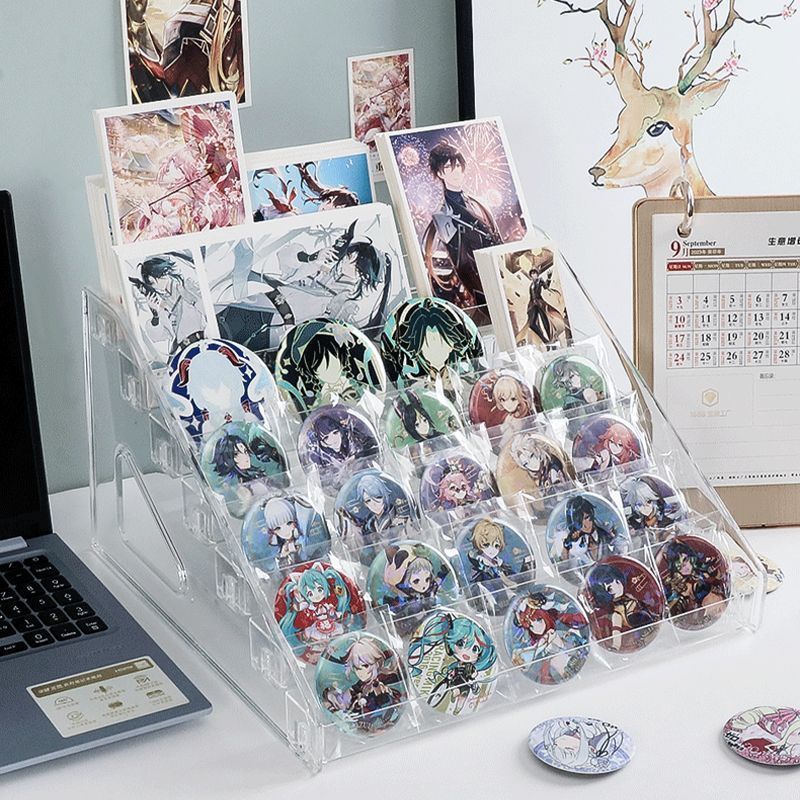 Bar Display Rack Ladder-Type Stand Millet Anime Peripheral Badge Storage Rack Transparent Multi-Layer Desktop Storage Rack