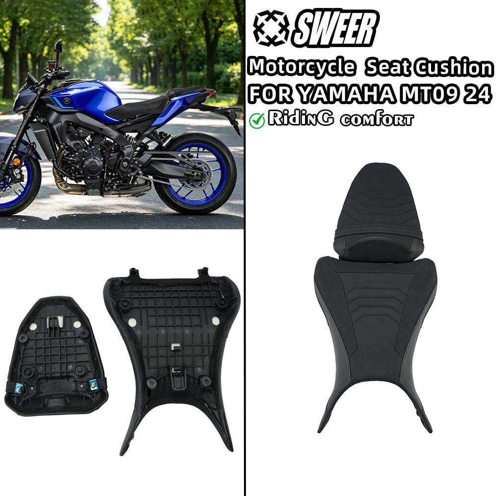 Suitable for 24-26 Yamaha MT09/SP models, modified front and rear seat cushions, breathable, shock-absorbing, comfortable seat pads