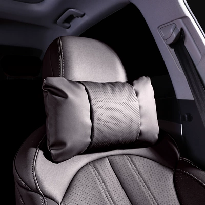 special white lumbar cushion for — Waist support - 1-piece-headrest-mocha-brown-nappa-leather-for-comfort-and-stress-relief