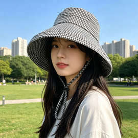 春夏轻薄透气渔夫帽女大帽檐户外度假防晒防紫外线百搭休闲太阳帽