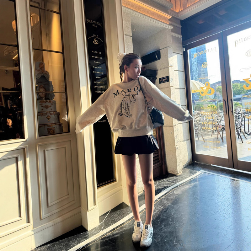 Mardi Sweatshirt, Authorized Edition with All Three Tags, Washed 100% Cotton Terry Fabric with Dog Print