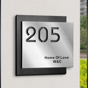 Studio Door Sign Wholesale Company Villa Office Stainless Steel Number Plate High-End Wholesale Light Luxury Creative Entry