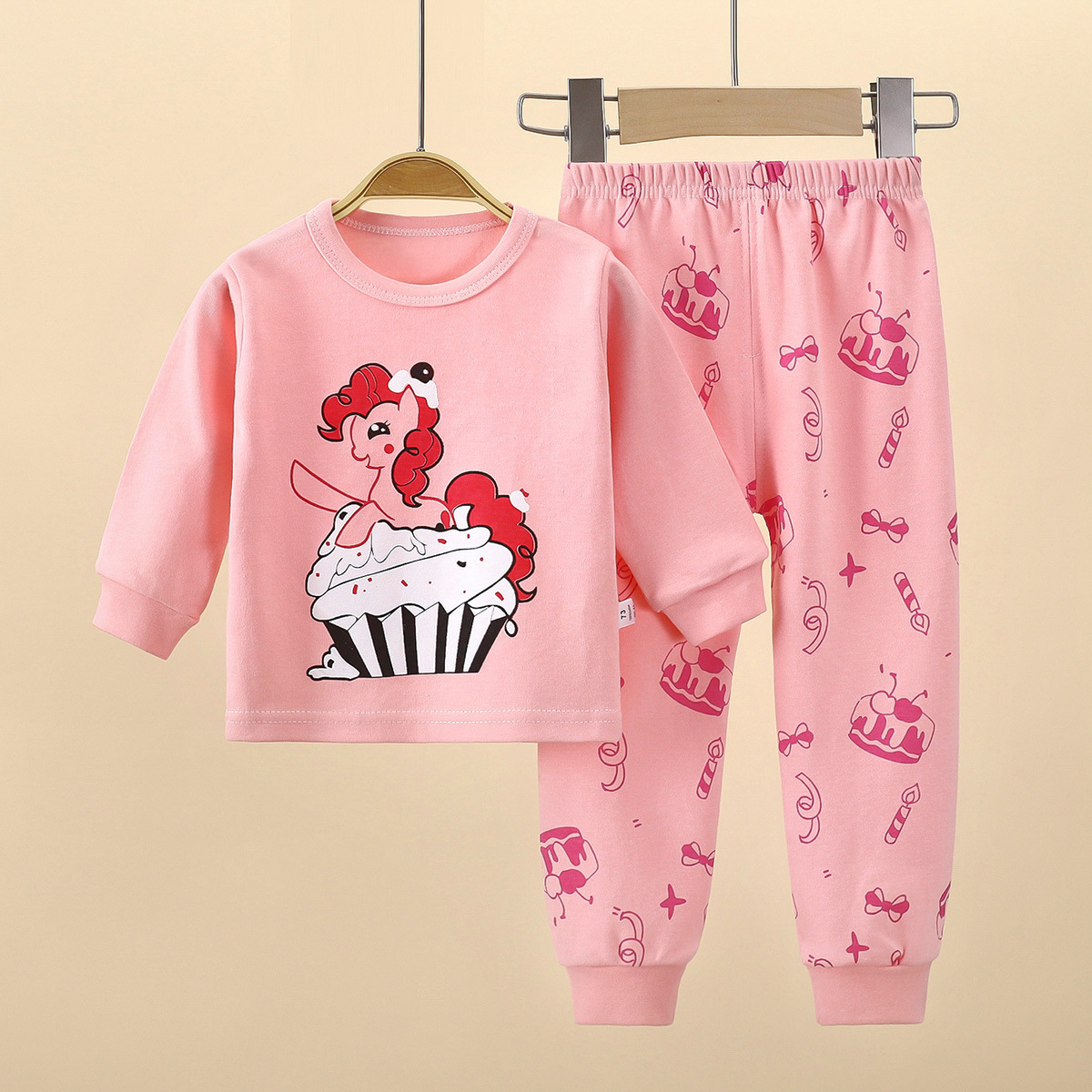 Conjunto de ropa interior para niños de otoño, nuevo estilo de algodón puro, pijamas para niños, servicio a domicilio para niñas, ropa de otoño para niños grandes, pantalones largos, ropa para niños