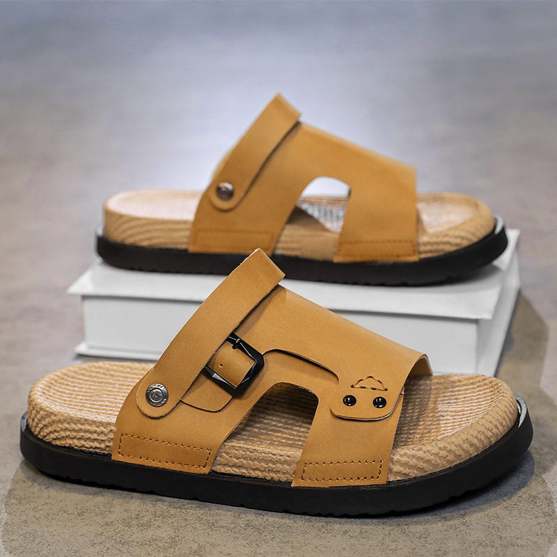 Designer Accessible Luxury Leather Sandals for Men, Dual-Purpose 2025 Trendyy Driving Casual Soft-Soled Outer Slippers, Summer Non-Slip Designer Accessible Luxury Leather Sandals for Men, Dual-Purpose 2025 Trendyy Driving Casual Soft-Soled Outer Slippers, Summer Non-Slip