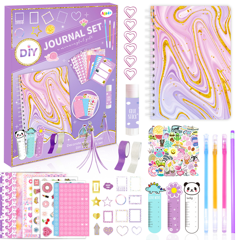 SH014 conjunto de diario de bricolaje púrpura